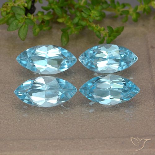 5.06ctw Naturel Bleu Suisse Topaze, Marquise, VVS-VS
