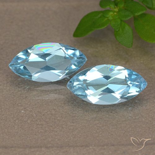 2.47ctw Naturel Bleu ciel Topaze, Marquise, VVS-VS