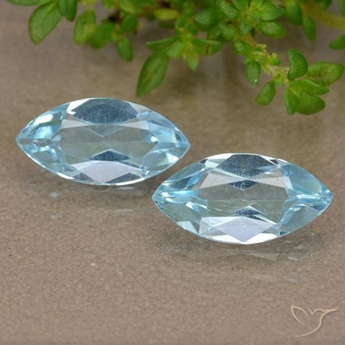2.22ctw Naturel Bleu ciel Topaze, Marquise, VVS-VS