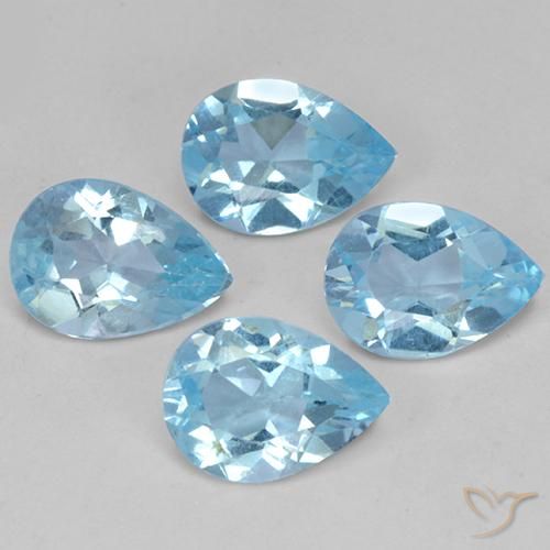 2.96ctw Naturel Bleu ciel Topaze, En forme de poire, VVS-VS