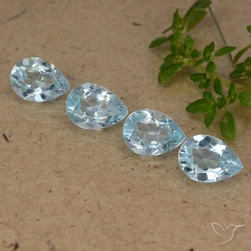 3.47ctw Naturel Bleu ciel Topaze, En forme de poire, VVS-VS