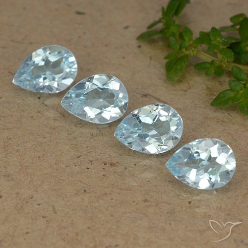 3.27ctw Naturel Bleu ciel Topaze, En forme de poire, VVS-VS