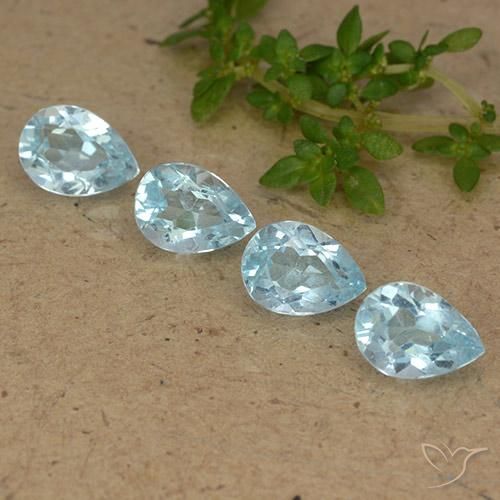 3.53ctw Naturel Bleu Suisse Topaze, En forme de poire, VVS-VS