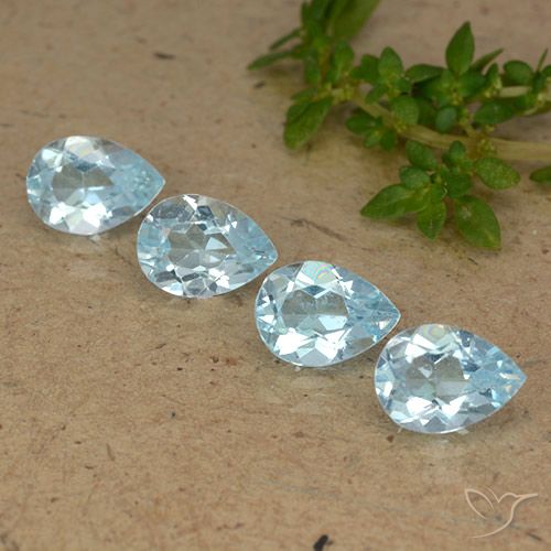 3.39ctw Naturel Bleu ciel Topaze, En forme de poire, VVS-VS