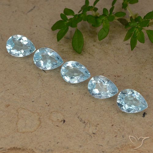 4.29ctw Naturel Bleu ciel Topaze, En forme de poire, VVS-VS