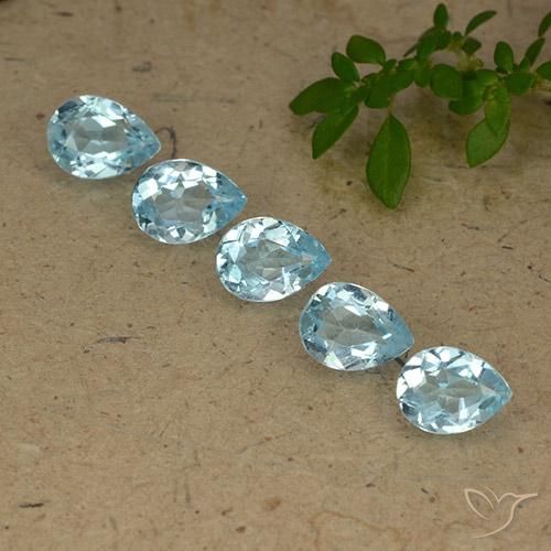 4.16ctw Naturel Bleu Suisse Topaze, En forme de poire, VVS-VS