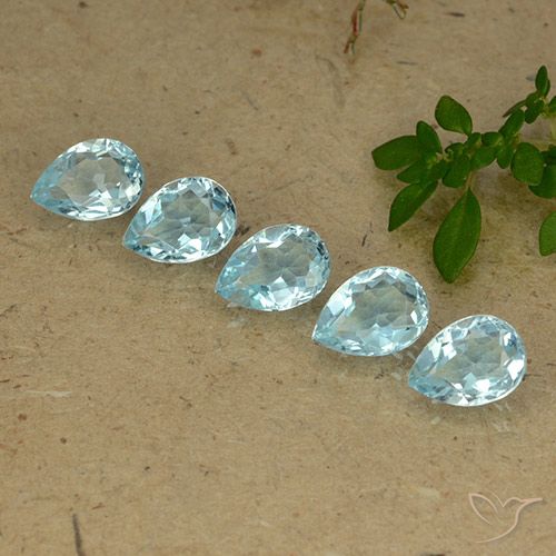 4.43ctw Naturel Bleu ciel Topaze, En forme de poire, VVS-VS