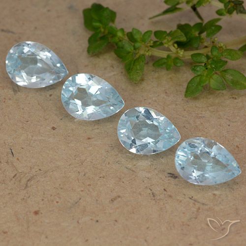 3.62ctw Naturel Bleu ciel Topaze, En forme de poire, VVS-VS