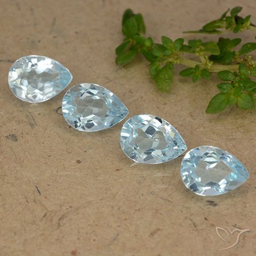 3.58ctw Naturel Bleu ciel Topaze, En forme de poire, VVS-VS