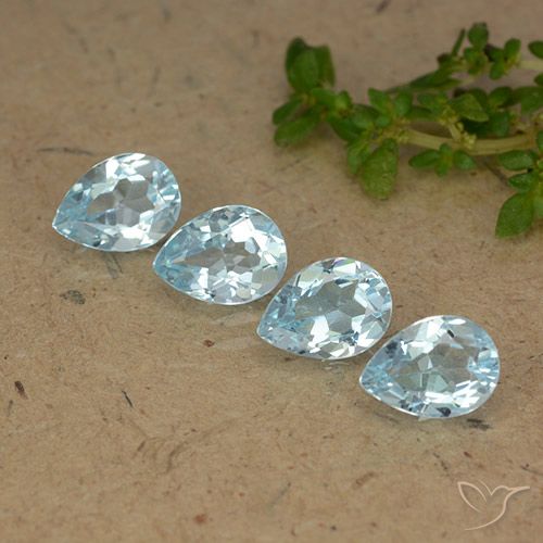3.42ctw Naturel Bleu ciel Topaze, En forme de poire, VVS-VS