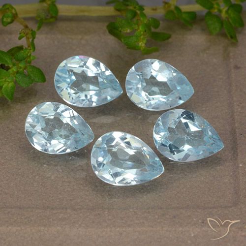 4.28ctw Naturel Bleu ciel Topaze, En forme de poire, VVS-VS