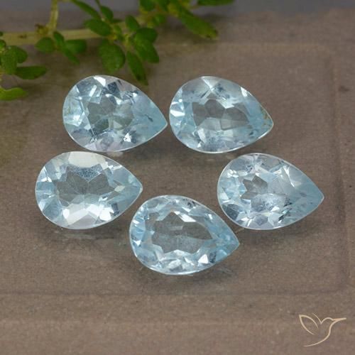 4.19ctw Naturel Bleu ciel Topaze, En forme de poire, VVS-VS