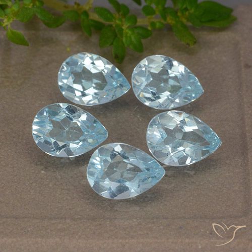 3.92ctw Naturel Bleu ciel Topaze, En forme de poire, VVS-VS