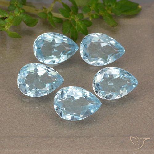 4.33ctw Naturel Bleu ciel Topaze, En forme de poire, VVS-VS