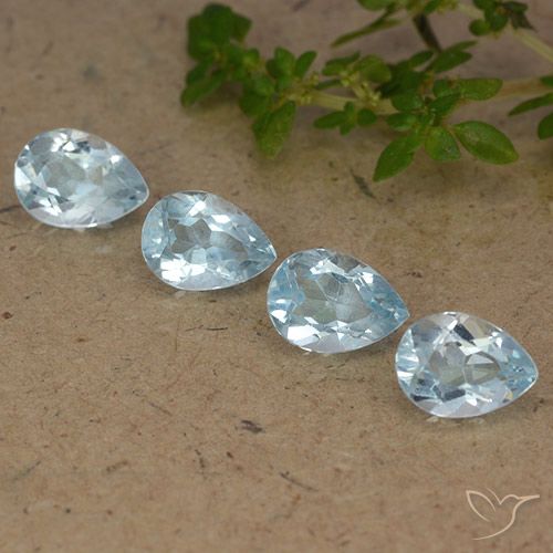 3.39ctw Naturel Bleu ciel Topaze, En forme de poire, VVS-VS