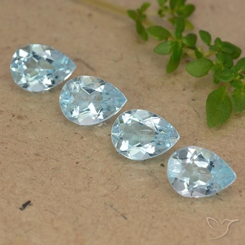 3.41ctw Naturel Bleu ciel Topaze, En forme de poire, VVS-VS
