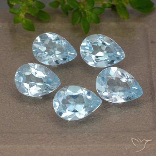 4.12ctw Naturel Bleu ciel Topaze, En forme de poire, VVS-VS