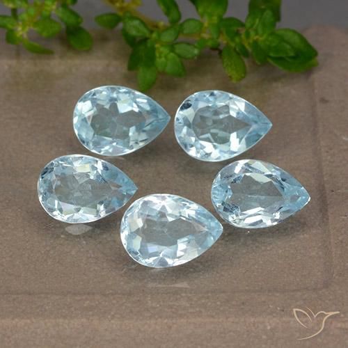 4.29ctw Naturel Bleu ciel Topaze, En forme de poire, VVS-VS