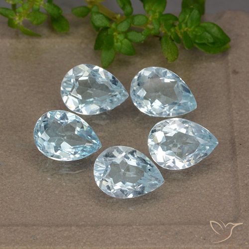 4.26ctw Naturel Bleu ciel Topaze, En forme de poire, VVS-VS
