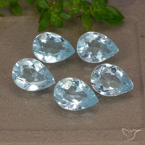 4.05ctw Naturel Bleu ciel Topaze, En forme de poire, VVS-VS