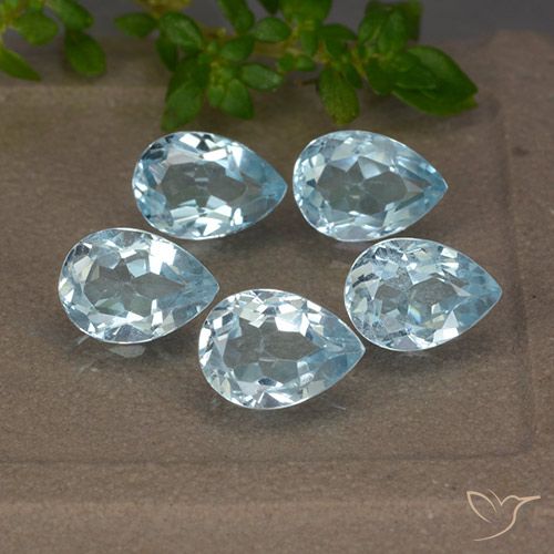 4.06ctw Naturel Bleu ciel Topaze, En forme de poire, VVS-VS