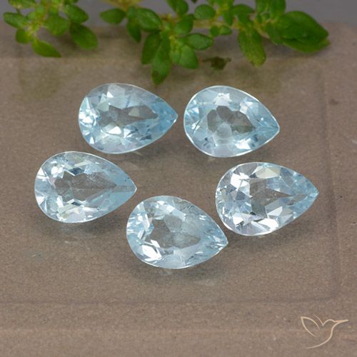 4.36ctw Naturel Bleu ciel Topaze, En forme de poire, VVS-VS