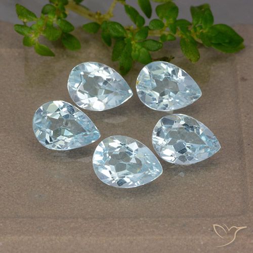 3.99ctw Naturel Bleu ciel Topaze, En forme de poire, VVS-VS