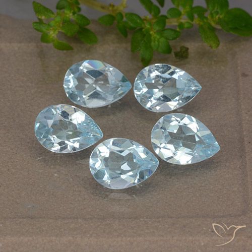 3.75ctw Naturel Bleu ciel Topaze, En forme de poire, VVS-VS