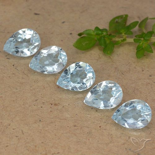 4.24ctw Naturel Bleu ciel Topaze, En forme de poire, VVS-VS