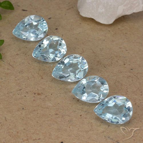 3.87ctw Naturel Bleu ciel Topaze, En forme de poire, VVS-VS
