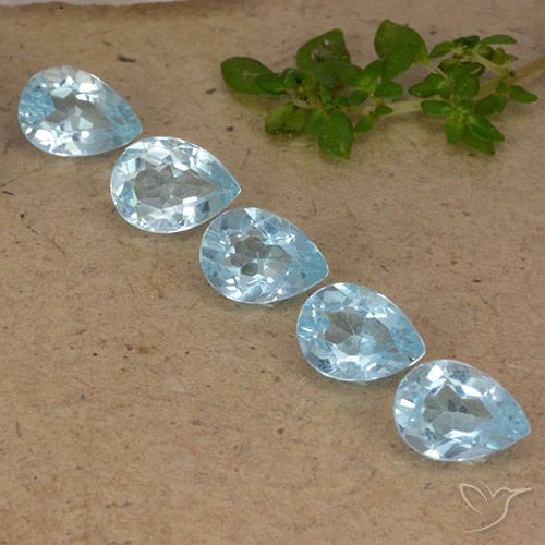 4.22ctw Naturel Bleu ciel Topaze, En forme de poire, VVS-VS