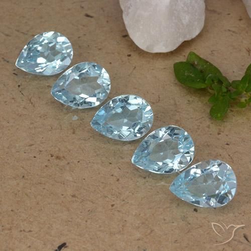4.20ctw Naturel Bleu ciel Topaze, En forme de poire, VVS-VS