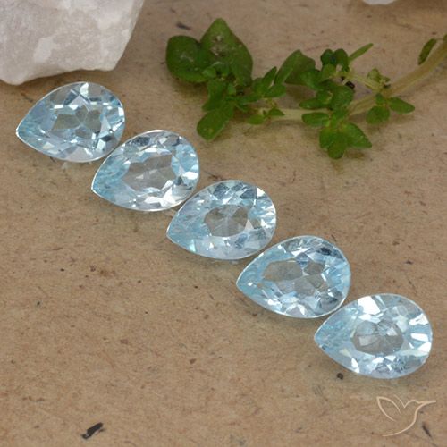 4.20ctw Naturel Bleu ciel Topaze, En forme de poire, VVS-VS