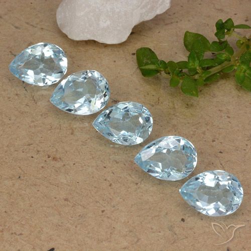 4.16ctw Naturel Bleu ciel Topaze, En forme de poire, VVS-VS