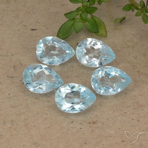 3.95ctw Naturel Bleu ciel Topaze, En forme de poire, VVS-VS