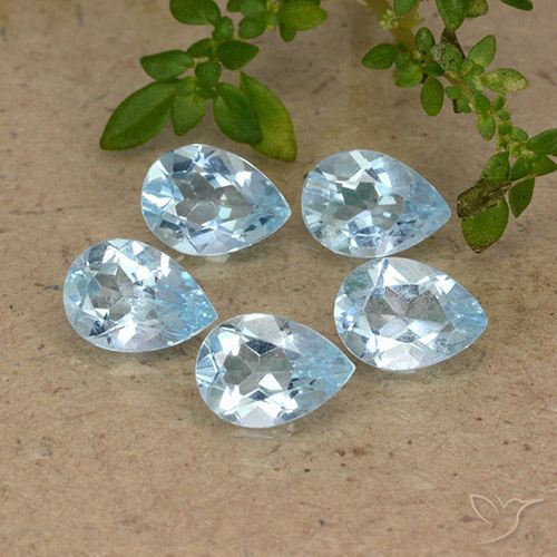 3.97ctw Naturel Bleu ciel Topaze, En forme de poire, VVS-VS