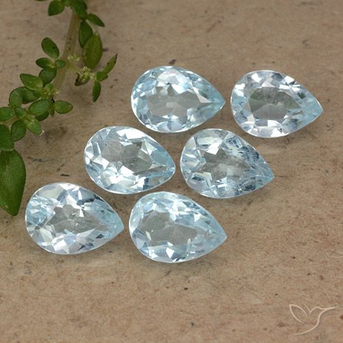 5.02ctw Naturel Bleu ciel Topaze, En forme de poire, VVS-VS