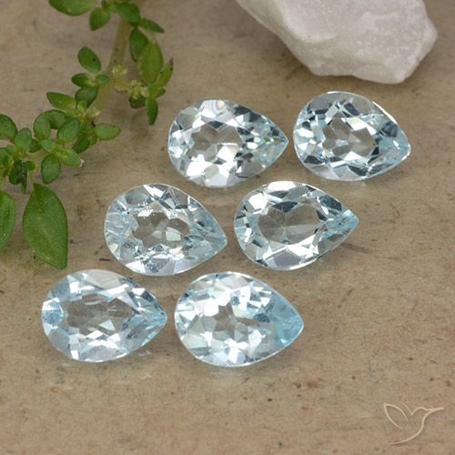 4.88ctw Naturel Bleu ciel Topaze, En forme de poire, VVS-VS