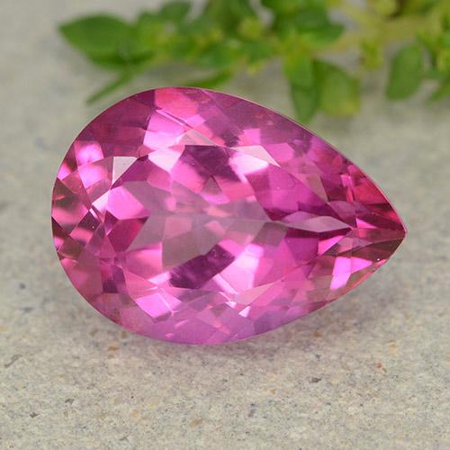 6.79ct Naturel Rose foncé Topaze, En forme de poire, VVS-VS
