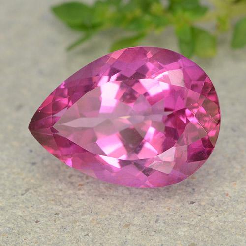 Topaze Rose foncé naturelle En forme de poire, 6.79 ct, VVS-VS