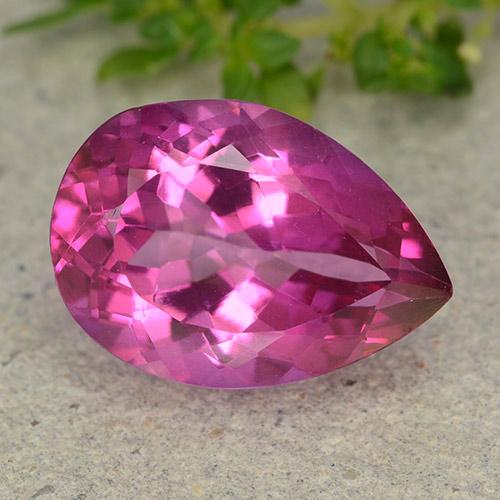 6.57ct Naturel Magenta profond Topaze, En forme de poire, VVS-VS