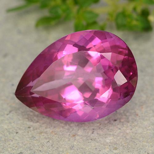 Topaze Magenta profond naturelle En forme de poire, 6.57 ct, VVS-VS