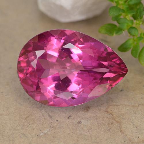 6.81ct Naturel Magenta profond Topaze, En forme de poire, VVS-VS