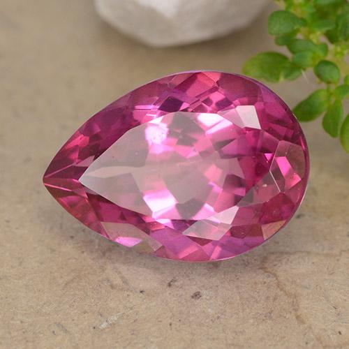 Topaze Magenta profond naturelle En forme de poire, 6.81 ct, VVS-VS