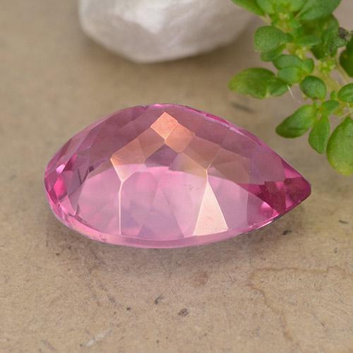 Topaze Magenta profond naturelle En forme de poire, 6.81 ct, VVS-VS