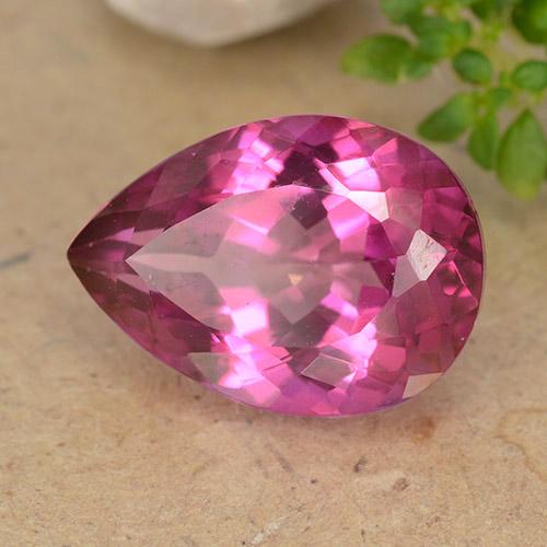 Topaze Rose vif naturelle En forme de poire, 6.77 ct, VVS-VS