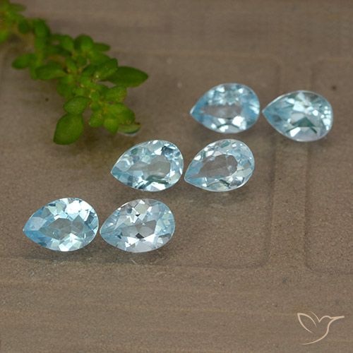 4.35ctw Naturel Bleu ciel Topaze, En forme de poire, VS