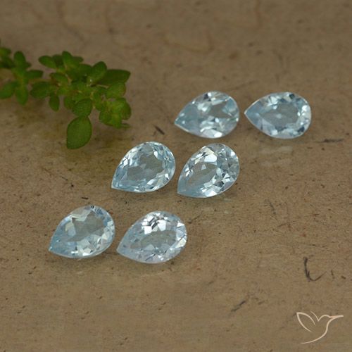 4.40ctw Naturel Bleu ciel Topaze, En forme de poire, VS