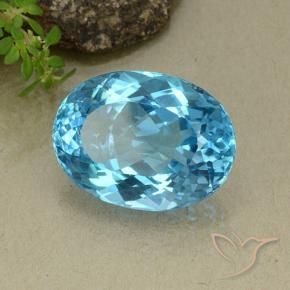 Topaze Bleu Suisse naturelle ovale, 37.42 ct, VVS-VS