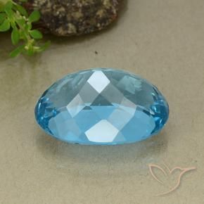 Topaze Bleu Suisse naturelle ovale, 37.42 ct, VVS-VS